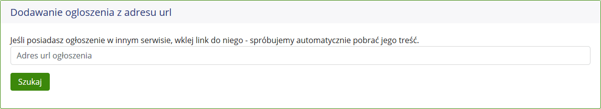 Ogłoszenie z URL